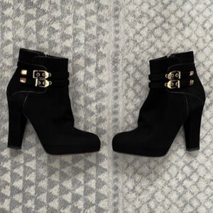 Francesco Sacco black Suede Platform Booties